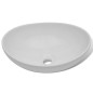 vidaXL Lavello Bagno con Miscelatore in Ceramica Ovale Bianco
