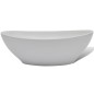 vidaXL Lavello Bagno con Miscelatore in Ceramica Ovale Bianco