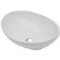 vidaXL Lavello Bagno con Miscelatore in Ceramica Ovale Bianco