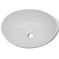 vidaXL Lavello Bagno con Miscelatore in Ceramica Ovale Bianco