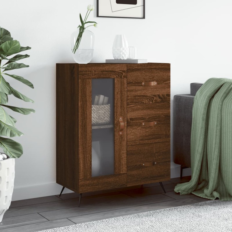vidaXL Credenza Rovere Marrone 69,5x34x90 cm in Legno Multistrato vidaXL Credenza Rovere Marrone 69,5x34x90 cm in Legno Multistrato