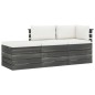 Set Divani da Giardino su Pallet 3 pz con Cuscini Massello Pino Set Divani da Giardino su Pallet 3 pz con Cuscini Massello Pino