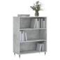 vidaXL Libreria Grigio Cemento 69,5x32,5x90 cm in Legno Multistrato
