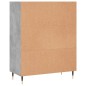 vidaXL Libreria Grigio Cemento 69,5x32,5x90 cm in Legno Multistrato