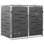 vidaXL Copri Bidoni Pattumiera Doppia 138x77,5x115,5 cm Acciaio Inox vidaXL Copri Bidoni Pattumiera Doppia 138x77,5x115,5 cm Acciaio Inox