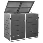 vidaXL Copri Bidoni Pattumiera Doppia 138x77,5x115,5 cm Acciaio Inox vidaXL Copri Bidoni Pattumiera Doppia 138x77,5x115,5 cm Acciaio Inox