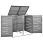 vidaXL Copri Bidoni Pattumiera Doppia 138x77,5x115,5 cm Acciaio Inox vidaXL Copri Bidoni Pattumiera Doppia 138x77,5x115,5 cm Acciaio Inox