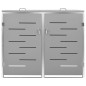 vidaXL Copri Bidoni Pattume Doppio 138x77,5x115,5cm Acciaio Inox vidaXL Copri Bidoni Pattume Doppio 138x77,5x115,5cm Acciaio Inox