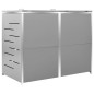 vidaXL Copri Bidoni Pattume Doppio 138x77,5x115,5cm Acciaio Inox vidaXL Copri Bidoni Pattume Doppio 138x77,5x115,5cm Acciaio Inox
