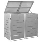 vidaXL Copri Bidoni Pattume Doppio 138x77,5x115,5cm Acciaio Inox vidaXL Copri Bidoni Pattume Doppio 138x77,5x115,5cm Acciaio Inox