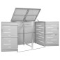 vidaXL Copri Bidoni Pattume Doppio 138x77,5x115,5cm Acciaio Inox vidaXL Copri Bidoni Pattume Doppio 138x77,5x115,5cm Acciaio Inox