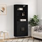 vidaXL Credenza Nera 69,5x34x180 cm in Legno Multistrato vidaXL Credenza Nera 69,5x34x180 cm in Legno Multistrato