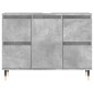 vidaXL Armadietto da Bagno Grigio Cemento 80x33x60cm Legno Multistrato vidaXL Armadietto da Bagno Grigio Cemento 80x33x60cm Legno Multistrato
