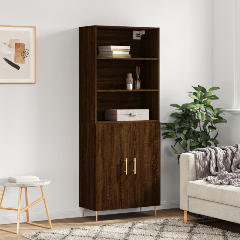 vidaXL Credenza Rovere Marrone 69,5x34x180 cm in Legno Multistrato vidaXL Credenza Rovere Marrone 69,5x34x180 cm in Legno Multistrato