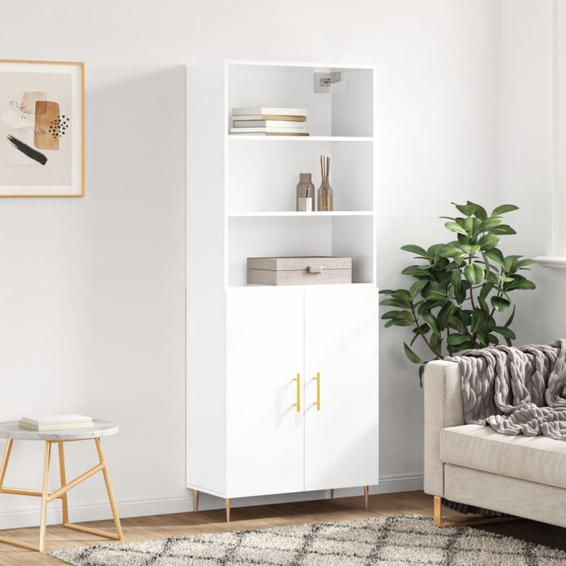 vidaXL Credenza Bianco Lucido 69,5x34x180 cm in Legno Multistrato vidaXL Credenza Bianco Lucido 69,5x34x180 cm in Legno Multistrato