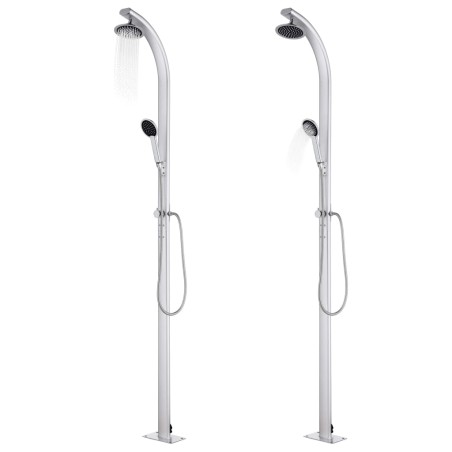 vidaXL Doccia da Giardino con Base Grigia 220 cm in Alluminio