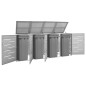 vidaXL Copri Bidoni Pattume Quadruplo 276,5x77,5x115,5cm Acciaio Inox vidaXL Copri Bidoni Pattume Quadruplo 276,5x77,5x115,5cm Acciaio Inox