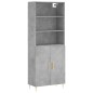 vidaXL Credenza Grigio Cemento 69,5x34x180 cm in Legno Multistrato vidaXL Credenza Grigio Cemento 69,5x34x180 cm in Legno Multistrato