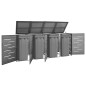 vidaXL Copri Bidoni Pattume Quadruplo 276,5x77,5x115,5cm Acciaio Inox vidaXL Copri Bidoni Pattume Quadruplo 276,5x77,5x115,5cm Acciaio Inox