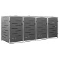 vidaXL Copri Bidoni Pattume Quadruplo 276,5x77,5x115,5cm Acciaio Inox vidaXL Copri Bidoni Pattume Quadruplo 276,5x77,5x115,5cm Acciaio Inox