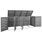 vidaXL Copri Bidoni Pattume Quadruplo 276,5x77,5x115,5cm Acciaio Inox vidaXL Copri Bidoni Pattume Quadruplo 276,5x77,5x115,5cm Acciaio Inox