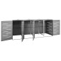 vidaXL Copri Bidoni Pattume Quadruplo 276,5x77,5x115,5cm Acciaio Inox vidaXL Copri Bidoni Pattume Quadruplo 276,5x77,5x115,5cm Acciaio Inox
