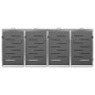 vidaXL Copri Bidoni Pattume Quadruplo 276,5x77,5x115,5cm Acciaio Inox vidaXL Copri Bidoni Pattume Quadruplo 276,5x77,5x115,5cm Acciaio Inox