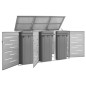 vidaXL Copribidone per Spazzatura Triplo 207x77,5x115 cm in Acciaio Inox vidaXL Copribidone per Spazzatura Triplo 207x77,5x115 cm in Acciaio Inox