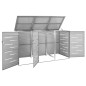 vidaXL Copribidone per Spazzatura Triplo 207x77,5x115 cm in Acciaio Inox vidaXL Copribidone per Spazzatura Triplo 207x77,5x115 cm in Acciaio Inox