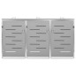 vidaXL Copribidone per Spazzatura Triplo 207x77,5x115 cm in Acciaio Inox vidaXL Copribidone per Spazzatura Triplo 207x77,5x115 cm in Acciaio Inox