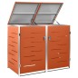 vidaXL Copri Bidoni Pattumiera Doppia 138x77,5x115,5 cm Acciaio Inox vidaXL Copri Bidoni Pattumiera Doppia 138x77,5x115,5 cm Acciaio Inox