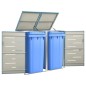 vidaXL Copri Bidoni Pattumiera Doppia 138x77,5x115,5 cm Acciaio Inox vidaXL Copri Bidoni Pattumiera Doppia 138x77,5x115,5 cm Acciaio Inox