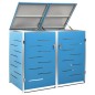 vidaXL Copri Bidoni Pattumiera Doppia 138x77,5x115,5 cm Acciaio Inox vidaXL Copri Bidoni Pattumiera Doppia 138x77,5x115,5 cm Acciaio Inox
