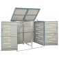 vidaXL Copri Bidoni Pattumiera Doppia 138x77,5x115,5 cm Acciaio Inox vidaXL Copri Bidoni Pattumiera Doppia 138x77,5x115,5 cm Acciaio Inox