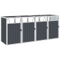 vidaXL Copri Bidone Rifiuti Quadruplo Antracite 286x81x121 cm Acciaio vidaXL Copri Bidone Rifiuti Quadruplo Antracite 286x81x121 cm Acciaio
