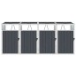 vidaXL Copri Bidone Rifiuti Quadruplo Antracite 286x81x121 cm Acciaio vidaXL Copri Bidone Rifiuti Quadruplo Antracite 286x81x121 cm Acciaio