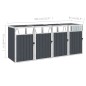 vidaXL Copri Bidone Rifiuti Quadruplo Antracite 286x81x121 cm Acciaio vidaXL Copri Bidone Rifiuti Quadruplo Antracite 286x81x121 cm Acciaio
