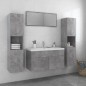 Set Mobili da Bagno Grigio Cemento in Truciolato Set Mobili da Bagno Grigio Cemento in Truciolato