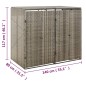 vidaXL Copribidone Doppio Grigio 140x80x117 cm in Polyrattan vidaXL Copribidone Doppio Grigio 140x80x117 cm in Polyrattan