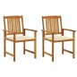 vidaXL Sedie da Giardino con Cuscini 2 pz in Massello di Acacia vidaXL Sedie da Giardino con Cuscini 2 pz in Massello di Acacia