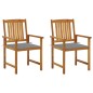 vidaXL Sedie da Giardino con Cuscini 2 pz in Massello di Acacia vidaXL Sedie da Giardino con Cuscini 2 pz in Massello di Acacia