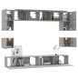 Set Mobili Porta TV 8pz Grigio Sonoma in Legno Multistrato Set Mobili Porta TV 8pz Grigio Sonoma in Legno Multistrato