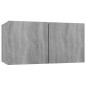 Set Mobili Porta TV 8pz Grigio Sonoma in Legno Multistrato Set Mobili Porta TV 8pz Grigio Sonoma in Legno Multistrato