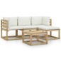 vidaXL Set Salotto da Giardino 5pz con Cuscini Crema
