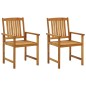 vidaXL Sedie da Giardino con Cuscini 2 pz in Massello di Acacia vidaXL Sedie da Giardino con Cuscini 2 pz in Massello di Acacia