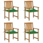 vidaXL Sedie da Giardino con Cuscini 4 pz in Massello di Acacia vidaXL Sedie da Giardino con Cuscini 4 pz in Massello di Acacia
