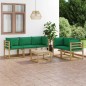 vidaXL Set Salotto da Giardino 6 pz con Cuscini Verdi vidaXL Set Salotto da Giardino 6 pz con Cuscini Verdi