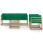 vidaXL Set Salotto da Giardino 6 pz con Cuscini Verdi vidaXL Set Salotto da Giardino 6 pz con Cuscini Verdi