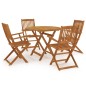 vidaXL Set da Pranzo da Giardino 5 pz Pieghevole in Massello di Acacia vidaXL Set da Pranzo da Giardino 5 pz Pieghevole in Massello di Acacia