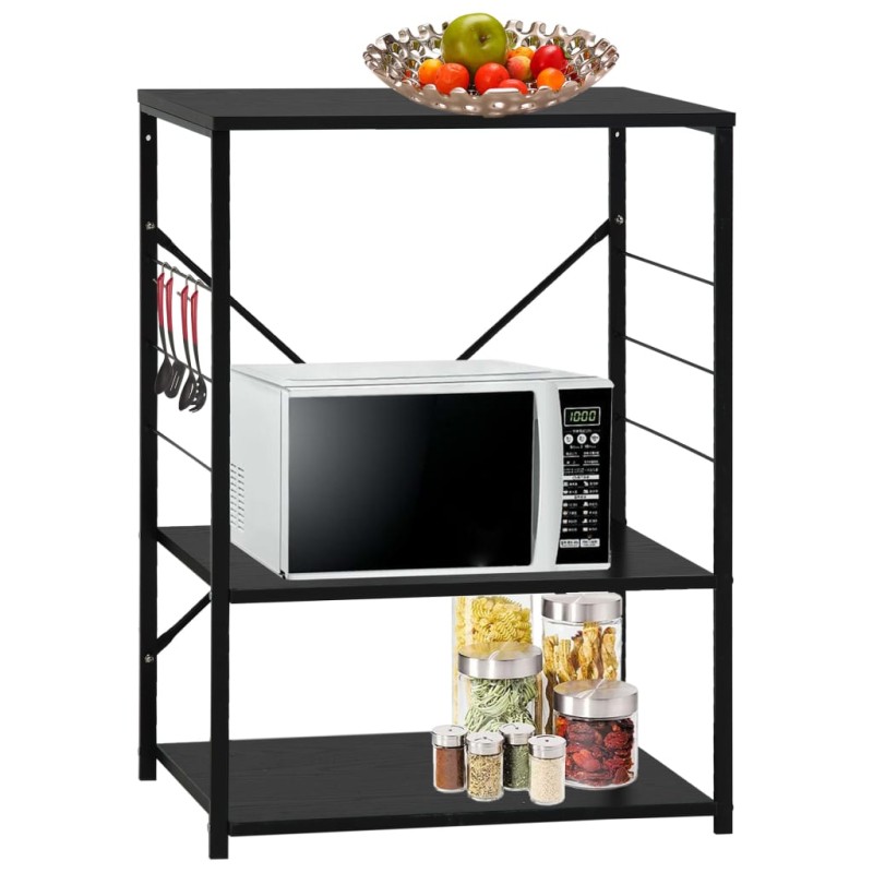 vidaXL Armadio per Microonde Nero 60x39,6x79,5 cm in Truciolato vidaXL Armadio per Microonde Nero 60x39,6x79,5 cm in Truciolato